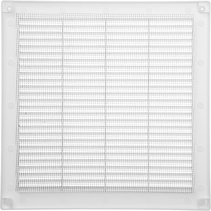 10" x 10" Inch (Opening Dimensions) Plastic White Soffit Vent Cover - Flat Square Air Vent Grille, alternate product view 6