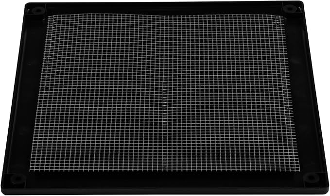 10" x 10" (Outer Size) Square Air Vent Cover – Black Plastic Vent Deflector - Screen Mesh, Surface Mount Wall, alternate view