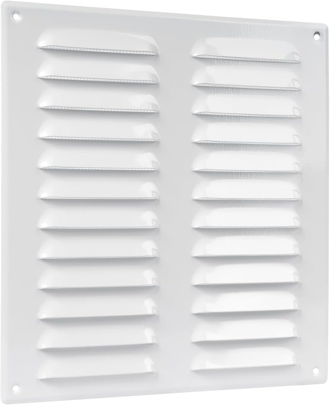 10" x 11" Inch (Duct Size) White Metal Vent Cover - Durable Wall and Ceiling Air Return Grille with Built-in Mesh Screen