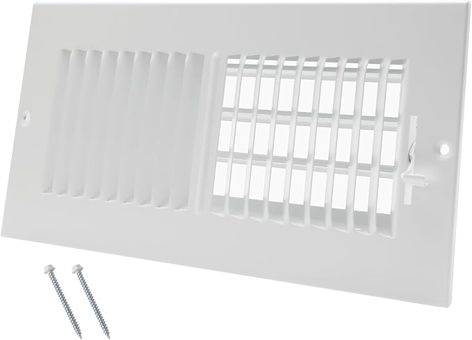 10 x 4 Inch [Duct Opening] Air Vent Covers for Wall or Ceiling - High Airflow 2 Way Steel Ventilation