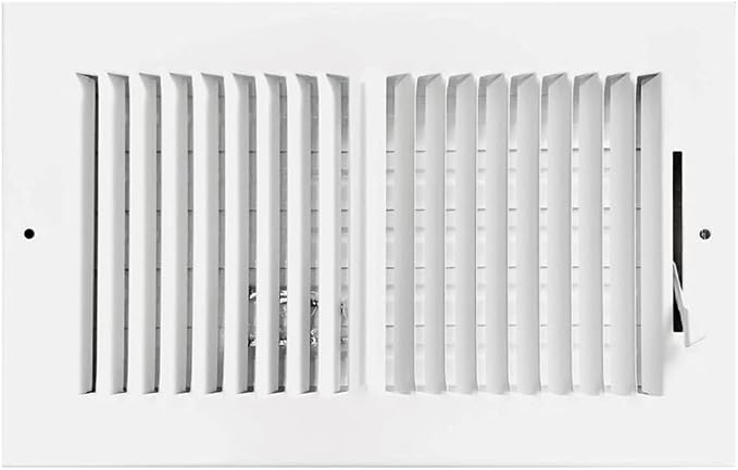 10"x 6" HVAC Vent Cover | 2-Way Steel Air Vent Covers for Wall, Sidewall and Ceiling | Air Supply Register Vents Cover, White