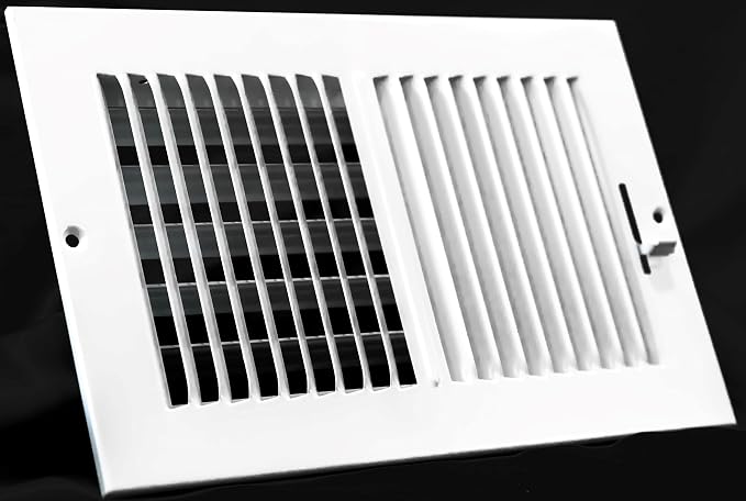 10"x 6" HVAC Vent Cover | 2-Way Steel Air Vent Covers for Wall, Sidewall and Ceiling | Air Supply Register Vents Cover, White