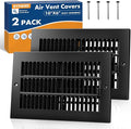 10 x 6 Inch (Duct Opening) 2-Way Vent Casing Black Sidewall and Ceiling Exhaust Covers, Rugged Solid Steel HVAC Covers, 2