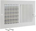 10 x 6 Inch (Duct Opening) Air Vent Cover for Wall or Ceiling, Two-Way Ventilation Register, Solid Steel HVAC