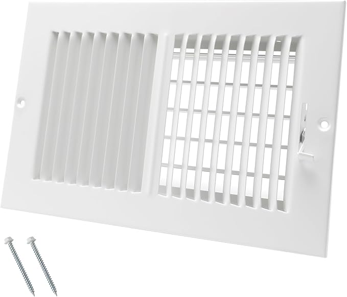 10 x 6 Inch [Duct Opening] Air Vent Covers for Wall or Ceiling - High Airflow 2 Way Steel Ventilation
