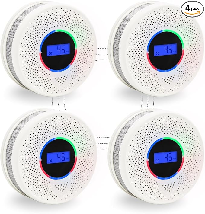 10-Year Battery Wireless Interconnected Smoke and Carbon Monoxide Detector, Smart Interlink Smoke CO Alarm with