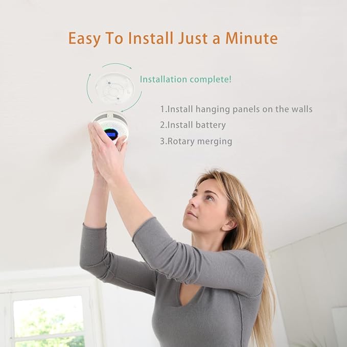 10-Year Battery Wireless Interconnected Smoke and Carbon Monoxide Detector, Smart Interlink Smoke CO Alarm with, alternate