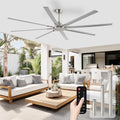 100 Inch Ceiling Fans with Remote No Light for Living Room Bedroom Kitchen Home Office Library Cafe Outdoor/Industrial Use, 8