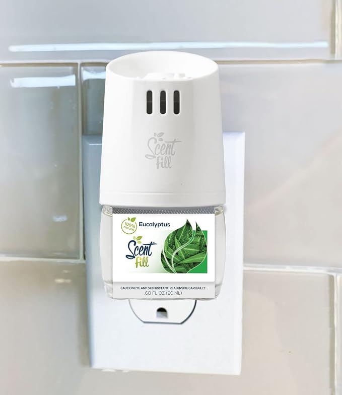 100% Natural Eucalyptus Plug in Air Freshener, Scented Oil Refills, 2 Refills + Diffuser, alternate product view 2