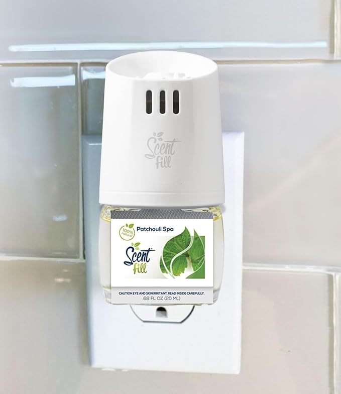 100% Natural Patchouli Spa Plug in Air Freshener, Scented Oil Refills, 2 Refills + Diffuser, alternate product view 2