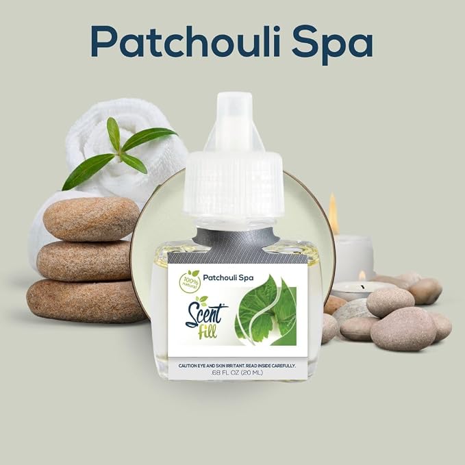 100% Natural Patchouli Spa Plug in Air Freshener, Scented Oil Refills, 2 Refills + Diffuser, alternate product view 3