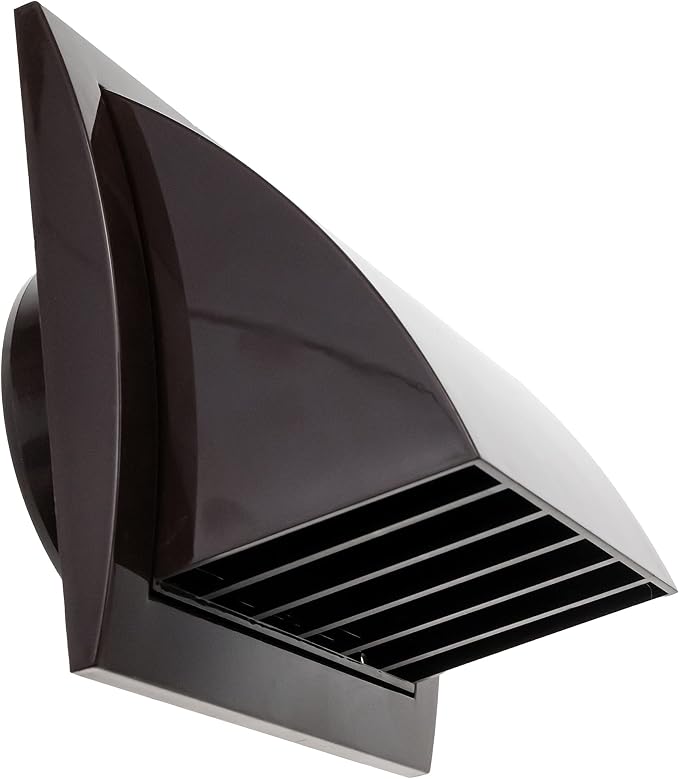 100 Pack - 4'' Inch Exhaust Hood Vent with Rain Cover and Flap, Brown, Indoor and Outdoor Air Vent Cover, HVAC Exhaust Vent
