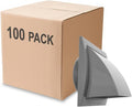 100 Pack - 4'' Inch Exhaust Hood Vent with Rain Cover and Flap, Grey, Indoor and Outdoor Air Vent Cover, HVAC Exhaust Vent