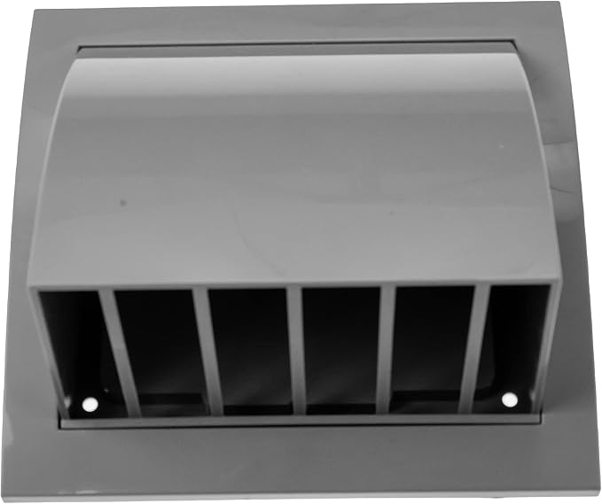 100 Pack - 4'' Inch Exhaust Hood Vent with Rain Cover and Flap, Grey, Indoor and Outdoor Air Vent Cover, HVAC Exhaust Vent