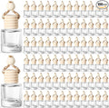 100 Pcs Air Fresheners Diffuser with Wooden Cap Empty Aromatherapy Diffuser Clear Car Fragrance Holder Pendant Hanging
