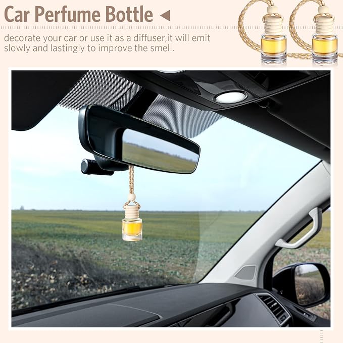 100 Pcs Air Fresheners Diffuser with Wooden Cap Empty Aromatherapy Diffuser Clear Car Fragrance Holder Pendant Hanging