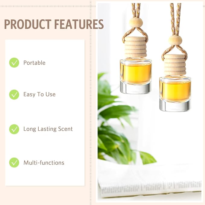 100 Pcs Air Fresheners Diffuser with Wooden Cap Empty Aromatherapy Diffuser Clear Car Fragrance Holder Pendant Hanging
