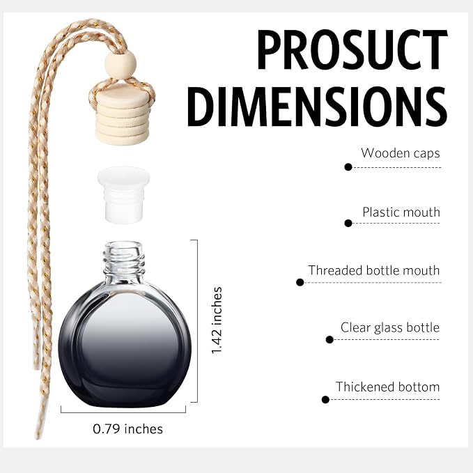 100 Pcs Air Fresheners Diffuser with Wooden Cap Empty Aromatherapy Diffuser Clear Car Fragrance Holder Pendant Hanging