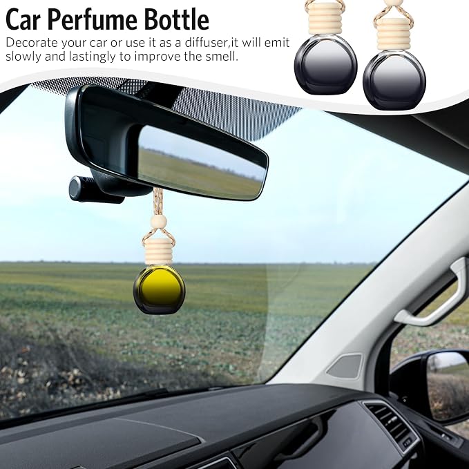 100 Pcs Air Fresheners Diffuser with Wooden Cap Empty Aromatherapy Diffuser Clear Car Fragrance Holder Pendant Hanging