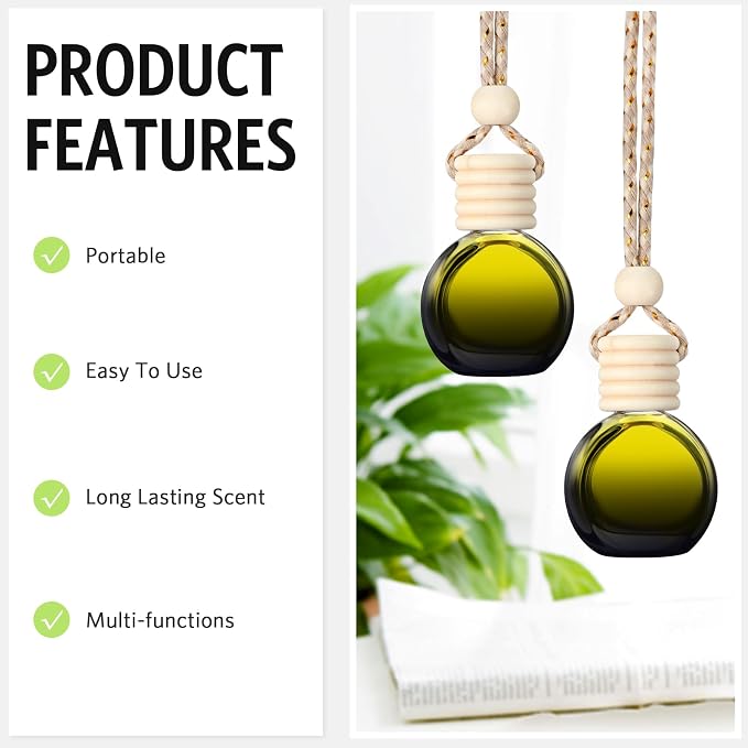 100 Pcs Air Fresheners Diffuser with Wooden Cap Empty Aromatherapy Diffuser Clear Car Fragrance Holder Pendant Hanging
