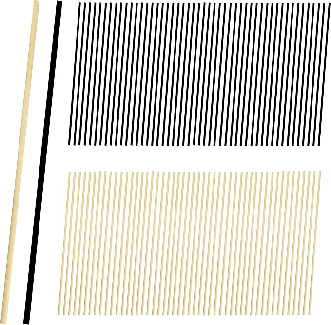 100 PCS Reed Diffuser Sticks, Essential Oil Aroma Diffuser Replacement Sticks for Home, Office, SPA (Natural and Black)