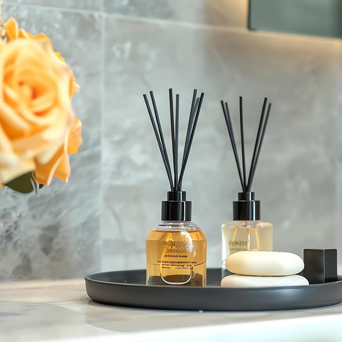 100 PCS Reed Diffuser Sticks, Essential Oil Aroma Diffuser Replacement Sticks for Home, Office, SPA (Natural and Black)