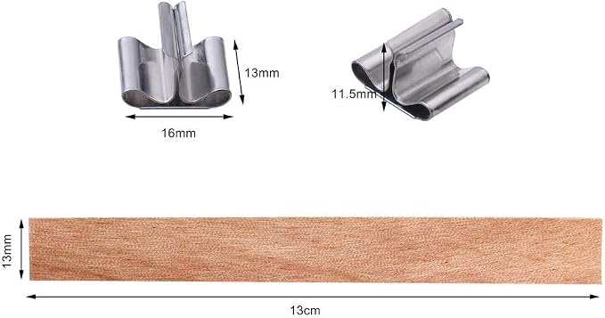 100 pcs Wooden Candle Wicks kit, Include 50 Pcs 5.1 X 0.5 Inch Candle Making Wicks and 50 Pcs Iron Stand Naturally Smokeless