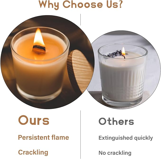 100 Wood Wicks for Candles Making - Smokeless Wooden Candle Wicks Crackling Candle Wax Wood Wick mechas para velas de cera