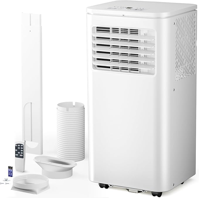 10000 BTU Portable Air Conditioner, 4-in-1 AC Unit with Cooling, Dehumidifier & Fan Modes, Sleep Mode, 24H Timer & Remote
