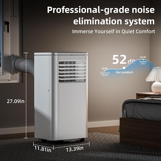 10000 BTU Portable Air Conditioner, 4-in-1 AC Unit with Cooling, Dehumidifier & Fan Modes, Sleep Mode, 24H Timer & Remote
