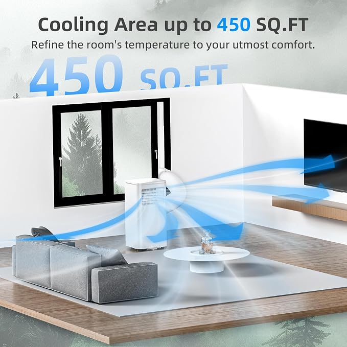 10000 BTU Portable Air Conditioner, 4-in-1 AC Unit with Cooling, Dehumidifier & Fan Modes, Sleep Mode, 24H Timer & Remote