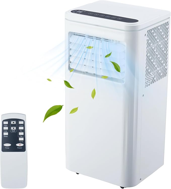 10000 BTU Portable Air Conditioner, Cools Rooms up to 450 Sq.Ft. for Bedroom, 3-in-1 AC Unit with Dehumidifier & Fan Modes