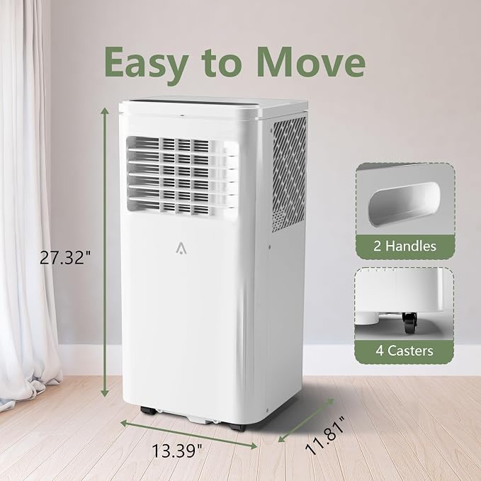 10000 BTU Portable Air Conditioner, Cools Rooms up to 450 Sq.Ft. for Bedroom, 3-in-1 AC Unit with Dehumidifier & Fan Modes