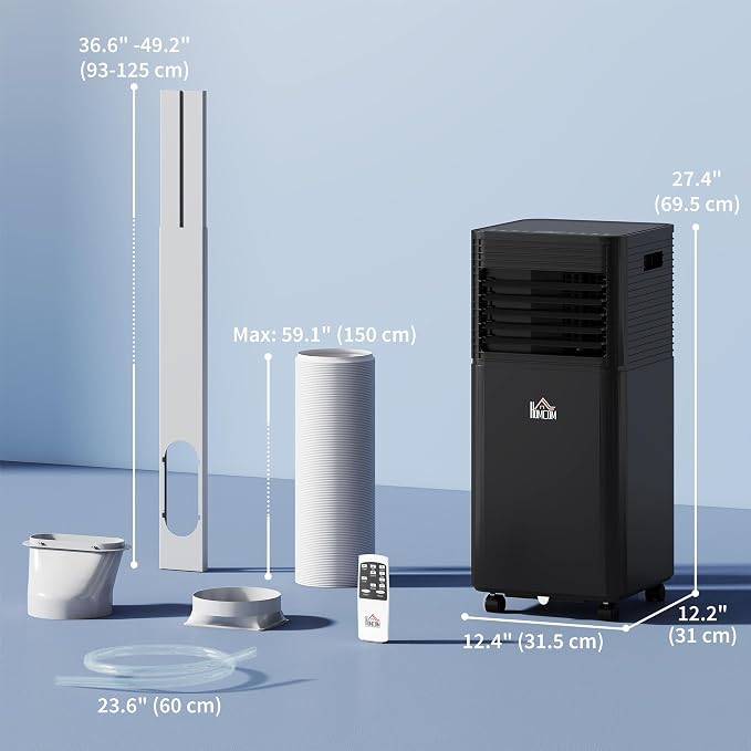 10000 BTU Portable Air Conditioner for Rooms up to 441 Sq.Ft., 3-in-1 Mobile AC Unit with Dehumidifier, Cooling Fan, Sleep