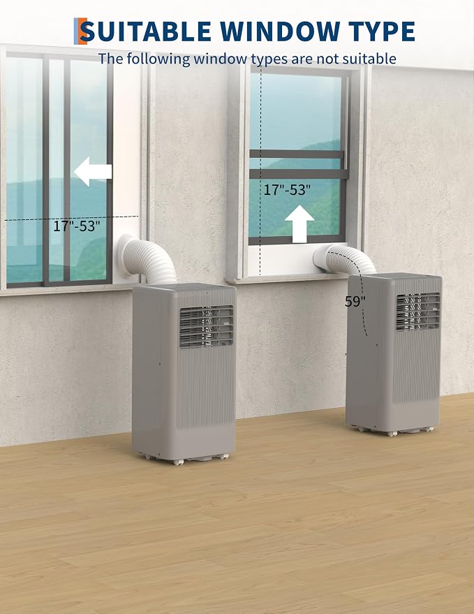 10000 BTU Portable Air Conditioner, Quiet 3 in-1 Cooling Unit for Rooms Up to 450 Sq.Ft, Includes Dehumidifier & Fan Modes