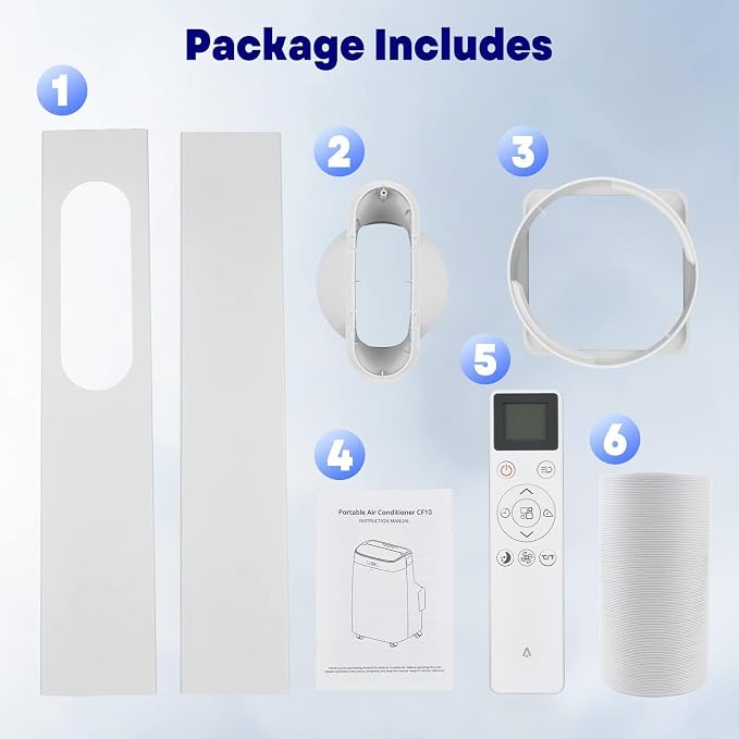 10000 BTU Portable Air Conditioner with White Body, Cooling, Dehumidifying & Fan Features, Quiet Operation, Suitable for