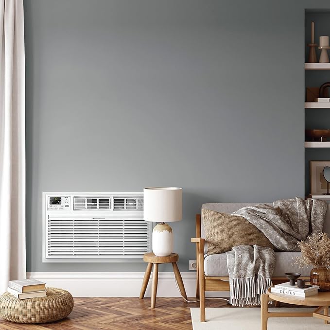 10000 BTU Smart Through-the-Wall Air Conditioner, Quiet Energy Efficient Wall Mounted AC, Fan & Dehumidifier for Rooms Up To