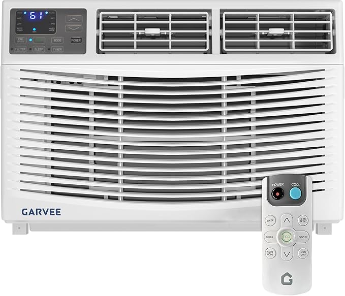 10000 BTU Window Air Conditioner Unit with Remote Control, Cools Rooms Up to 450 Sq ft, 3 Cooling & Fan Speeds Quiet