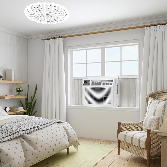 10000 BTU Window Air Conditioner, WiFi Smart Control, Quiet 53 DB AC Unit for Rooms Up to 450 Sq. ft, 3 Fan Speeds, Temp Down