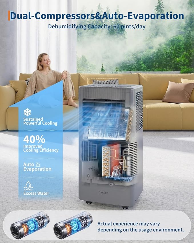 10000BTU Portable Air Conditioner,Up to 450 Sq.Ft. Remote Control Silent Portable AC Unit, alternate product view 4