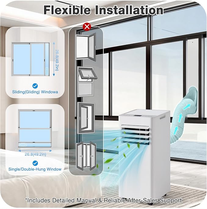 10000BTU Portable Air Conditioner with Heater, 4-in-1 Portable AC Unit with Cooling & Heating, Fan & Dehumidifier up to 450