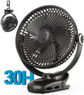 10000mAh 30hrs Portable Fan Rechargeable, 8-Inch Battery Operated Clip on Fan, USB Fans, 4 Speeds, Strong Airflow, Sturdy