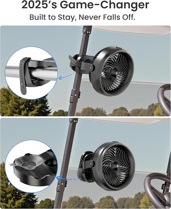 10000mAh Battery Operated Misting Fan with Clip, Portable 8'' Mist Fan for Desk with Max. 48 Hours Runtime, alternate view 2