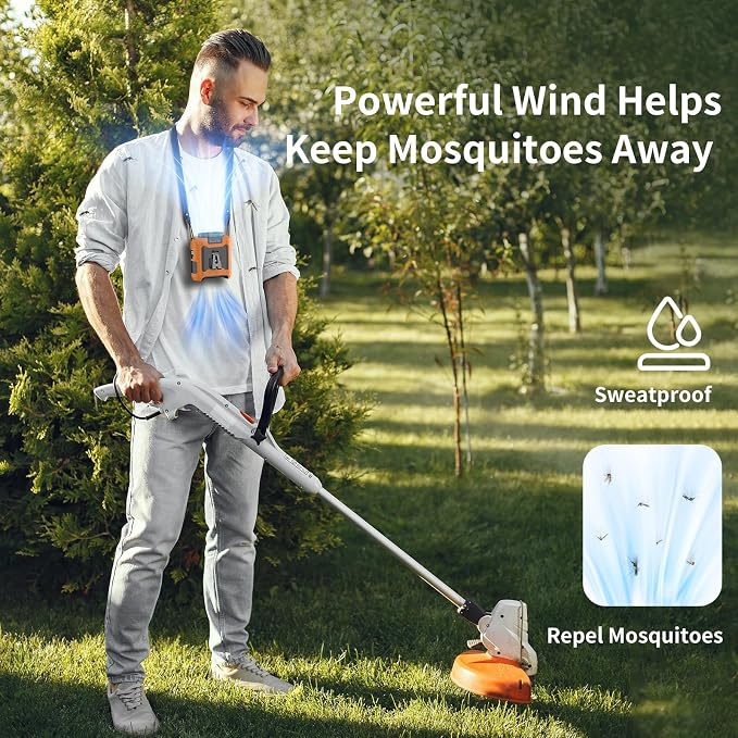 10000mAh Portable Waist Fan Clip on Wearable Belt Personal Fan Rechargeable Battery operated With 5 Speeds &, alternate view