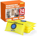 100g (24 Packs) Rechargeable Desiccant Packs for Storage, Color Indicating Silica Gel Desiccant Packets, product image