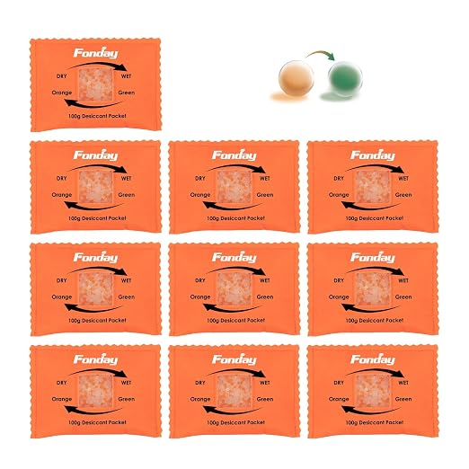 100g x 10 Packs Rechargeable Silica Gel Desiccant Packets Fast Reactivate Desiccant Bags Moisture Absorbers for Storage Bins