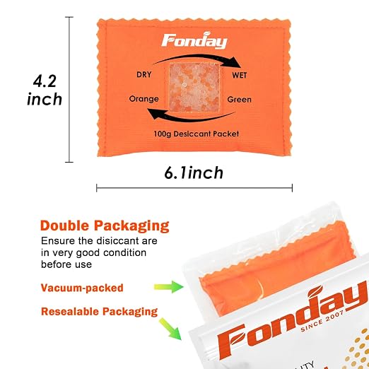 100g x 10 Packs Rechargeable Silica Gel Desiccant Packets Fast Reactivate Desiccant Bags Moisture Absorbers for Storage Bins