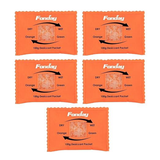 100g x 5 Packs Rechargeable Silica Gel Desiccant Packets Fast Reactivate Desiccant Bags Moisture Absorbers for Storage
