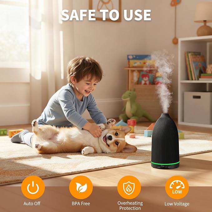 100ML Essential Oil Diffuser Ultrasonic Cool Mist Humidifier with 7 LED Lights, alternate product view 4