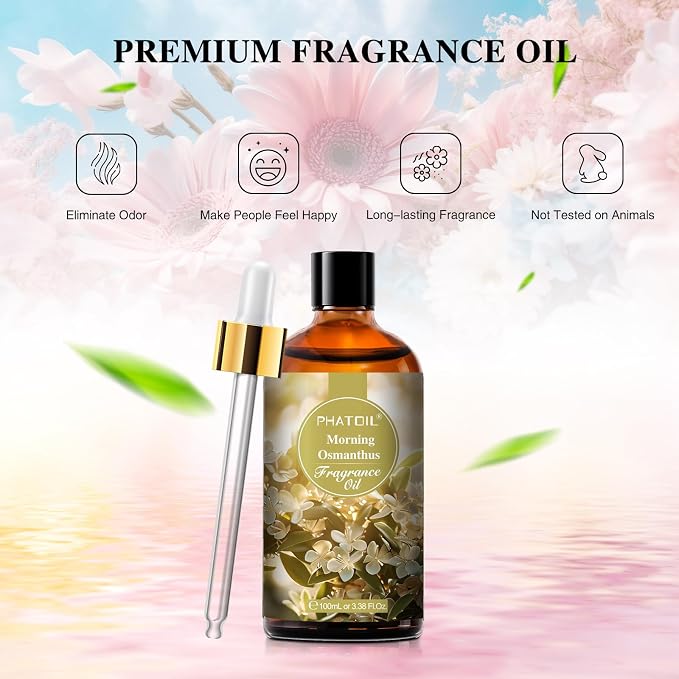 100ML Morning Osmanthus Fragrance Oils, Huge 3.38fl.oz Bottle Morning Osmanthus Oil, Pure Aromatherapy Oils for Diffuser